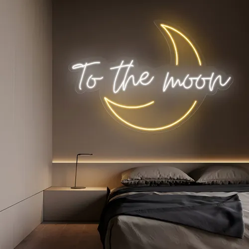 To The Moon Neon Sign - Custom Patch Factory