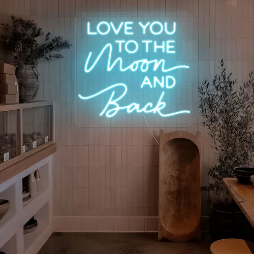 I Love You To The Moon And Back Neon Sign - Custom Patch Factory