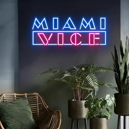 Miami Vice Neon Signs - Custom Patch Factory