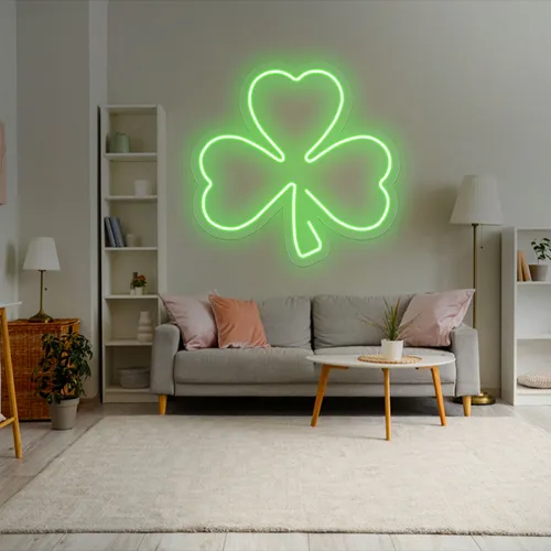 Green Clover Neon Sign - Custom Patch Factory