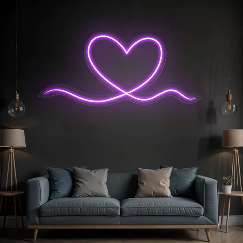 Purple Heart Neon Sign - Custom Patch Factory