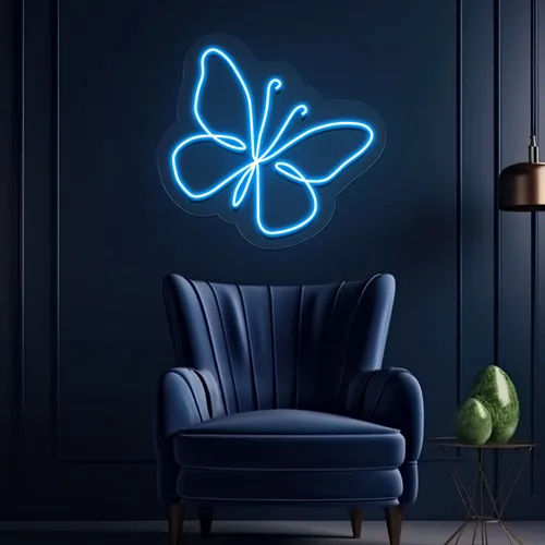Scribble Butterfly Neon Sign - Custom Patch Factory