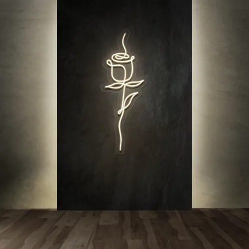 Calmly Scribble Rose Neon Sign - Custom Patch Factory