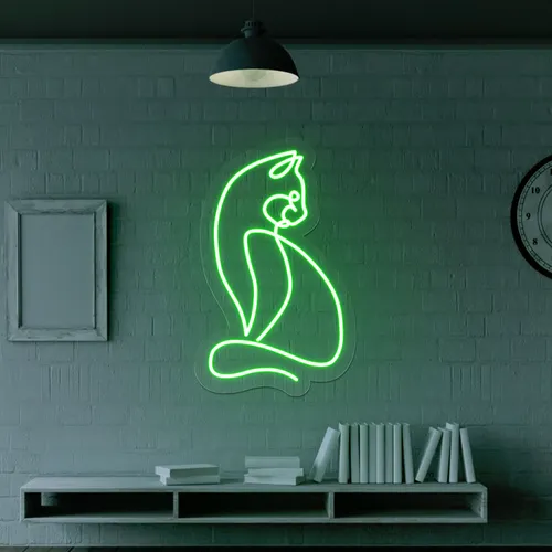 Scribble Cat Neon Sign - Custom Patch Factory