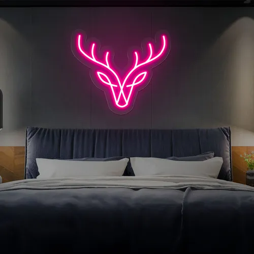 Abstract Deer Neon Sign - Custom Patch Factory