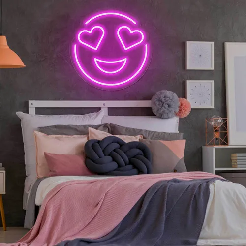 In Love Emoji Neon Sign - Custom Patch Factory