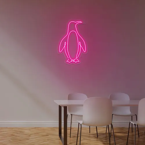 Cute Penguin Neon Sign - Custom Patch Factory