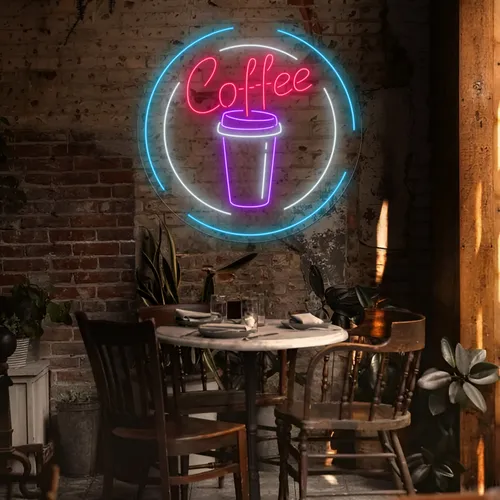 Custom Coffee Cup Neon Sign - Custom Patch Factory