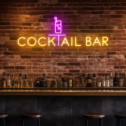 Bold Cocktail Bar Neon Sign - Custom Patch Factory