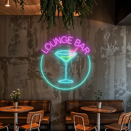Martini Lounge Bar Neon Sign - Custom Patch Factory