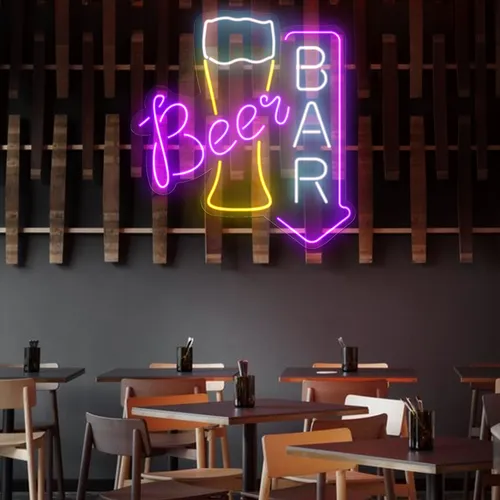 Lively Beer Glass Bar Neon Sign - Custom Patch Factory