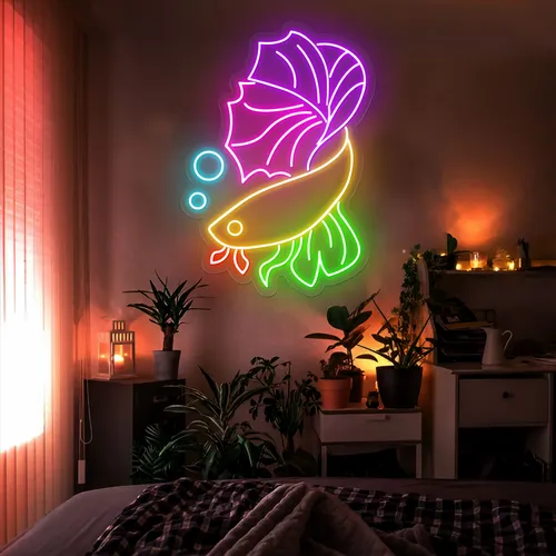 Fish Neon Sign - Custom Patch Factory
