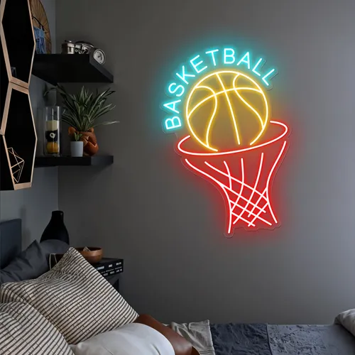Basketball Neon Sign - Custom Patch Factory