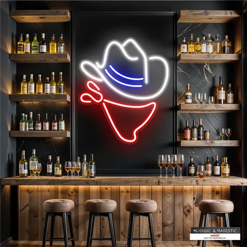 Cowboy Neon Sign - Custom Patch Factory