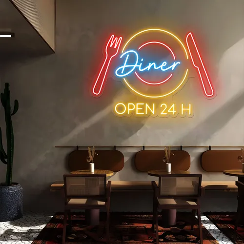 Neon Diner Sign - Custom Patch Factory