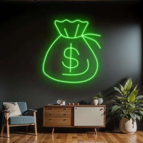 Neon Money Sign - Custom Patch Factory