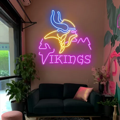 Vikings Neon Sign - Custom Patch Factory