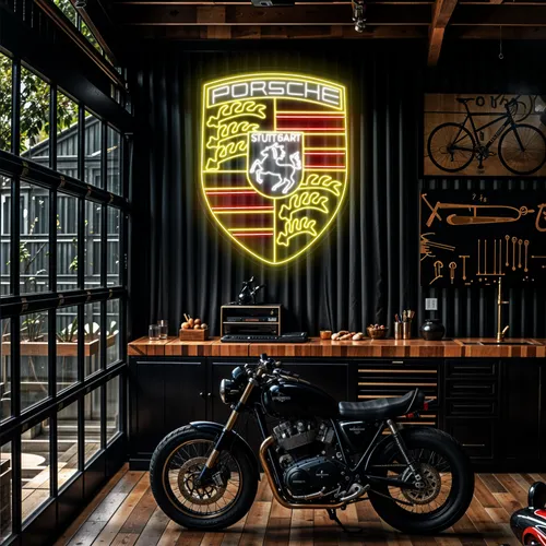 Porsche Neon Sign - Custom Patch Factory