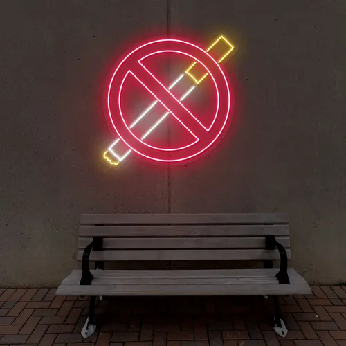 Strictly No Smoking Neon Sign - Custom Patch Factory