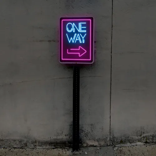 One Way Neon Sign - Custom Patch Factory