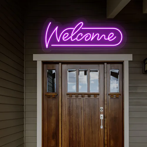 Stylish Welcome Neon Sign - Custom Patch Factory