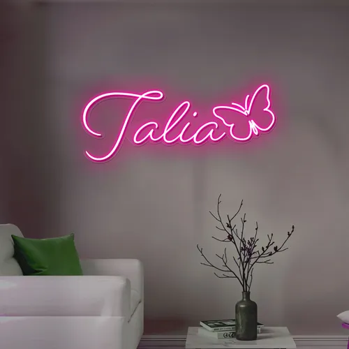 Talia Butterfly Neon Sign - Custom Patch Factory