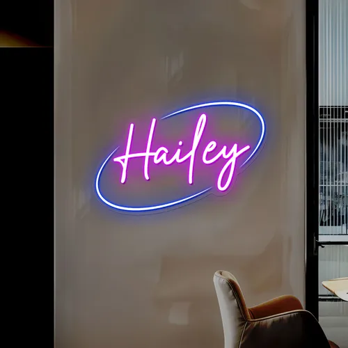 Hailey Neon Sign - Custom Patch Factory