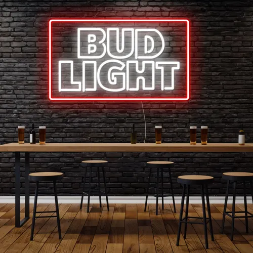 Simple Bud Light Neon Sign - Custom Patch Factory
