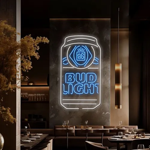 In Can Bud Light Neon Sign - Custom Patch Factory