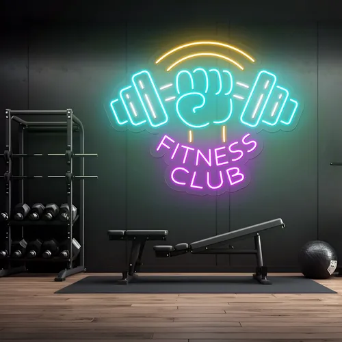 Barbell Neon Signs - Custom Patch Factory