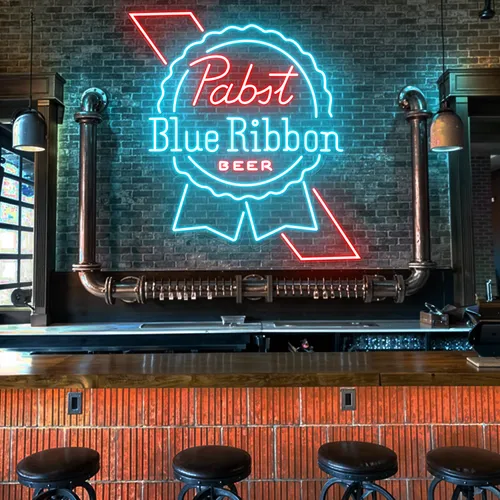 Pabst Blue Ribbon Neon Sign - Custom Patch Factory