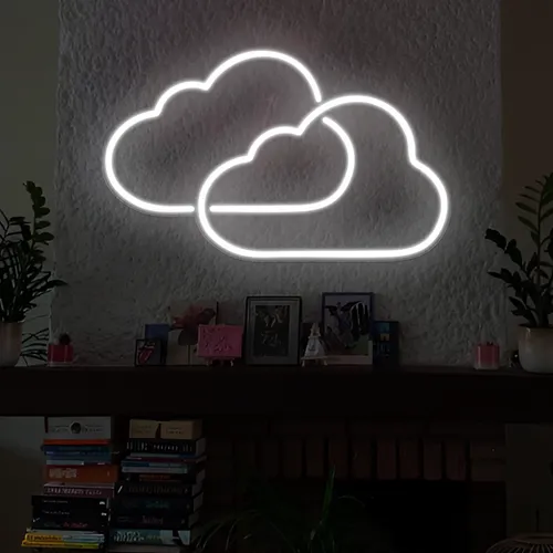 Twin Cloud Neon Signs - Custom Patch Factory