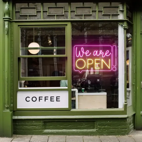 Striking Open Neon Sign - Custom Patch Factory