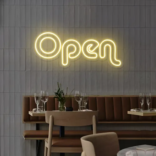 Bright Open Neon Sign - Custom Patch Factory