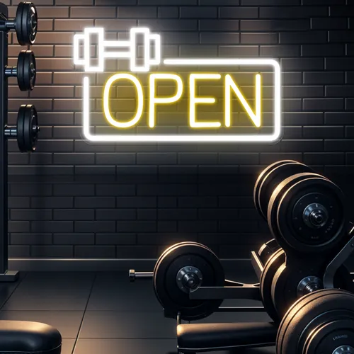 Bold Open Neon Sign - Custom Patch Factory