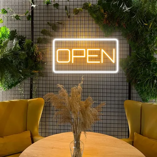 Inviting Open Neon Sign - Custom Patch Factory