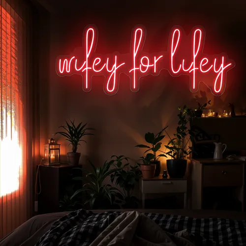 Wifey for Lifey Neon Sign - Custom Patch Factory