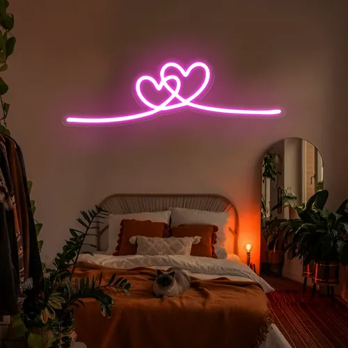 Infinity Heart Pink Neon Sign - Custom Patch Factory