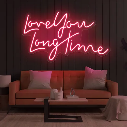 Love You Long Time Neon Sign - Custom Patch Factory