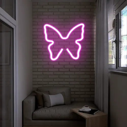 Flutter Pink Neon Sign - Custom Patch Factory