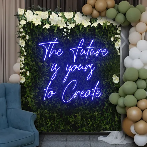 Motivating The Future is Yours to Create Neon Sign - Custom Patch Factory