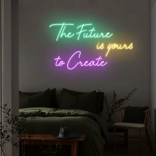 Visionary The Future is Yours to Create Neon Sign - Custom Patch Factory