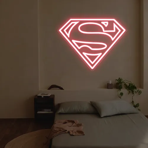 Superman Neon Sign - Custom Patch Factory