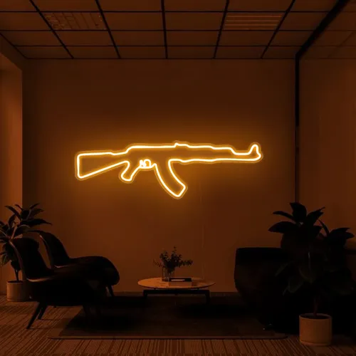 Cool Rifle Neon Sign - Custom Patch Factory