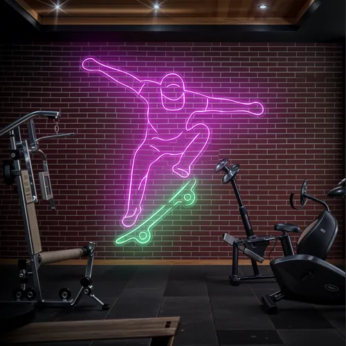Skater Glow Neon Sign - Custom Patch Factory
