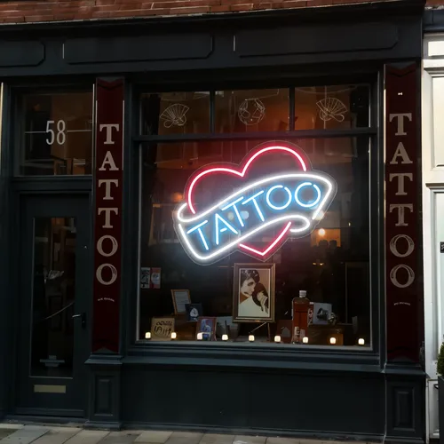 Tattoo Heart Window Neon Sign - Custom Patch Factory