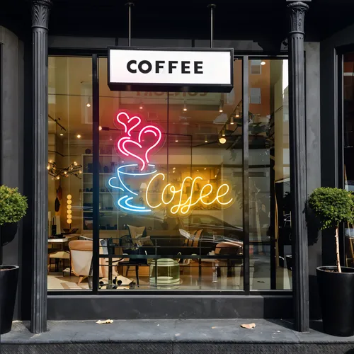 Coffee Love Window Neon Sign - Custom Patch Factory