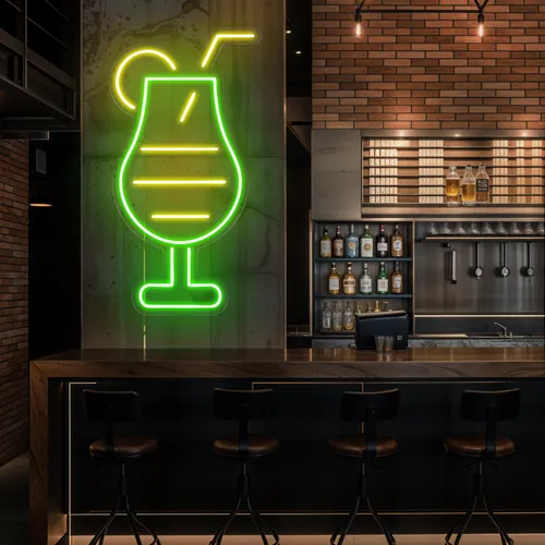 Sparkling Toast Glass Neon Sign - Custom Patch Factory