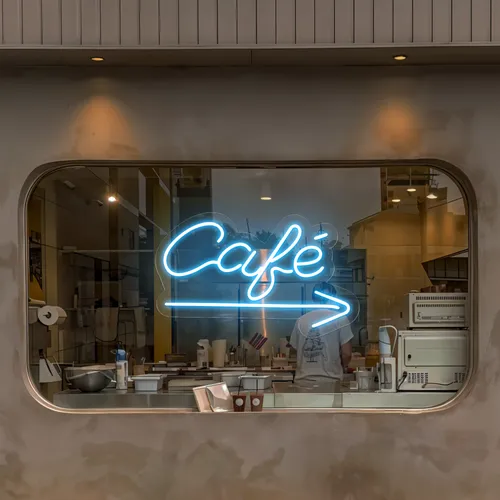 Cafe Window Neon Sign - Custom Patch Factory