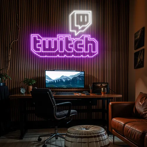 Twitch Gaming Room Neon Sign - Custom Patch Factory
